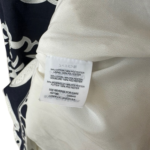 J Crew Ornate Lace Shift Dress Navy Blue White Womens Size 4 E9490 - Picture 9 of 12